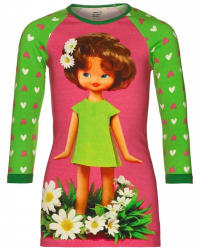 Mim-Pi Groen roze Doll dress Mim-Pi