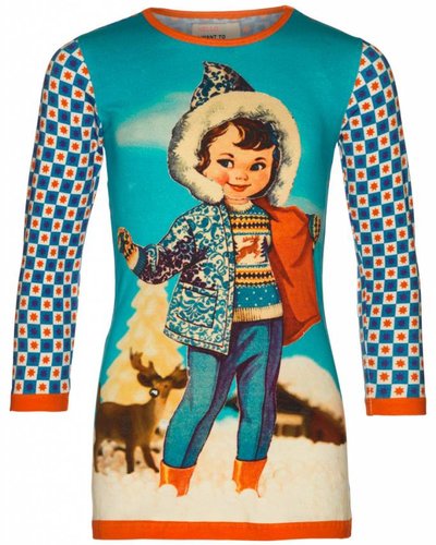 Mim-Pi Doll dress blauw Mim Pi