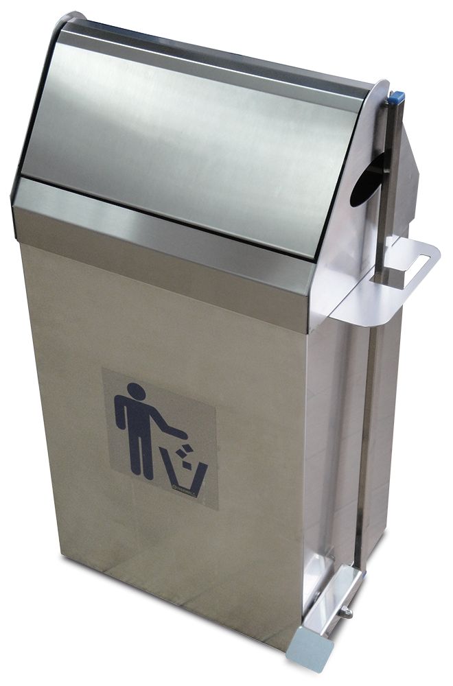 dustbin in stainless steel with swing top