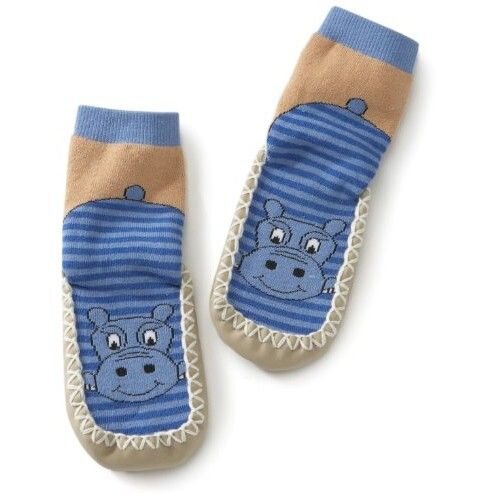 Playshoes Soksloffen Nijlpaard Blauw