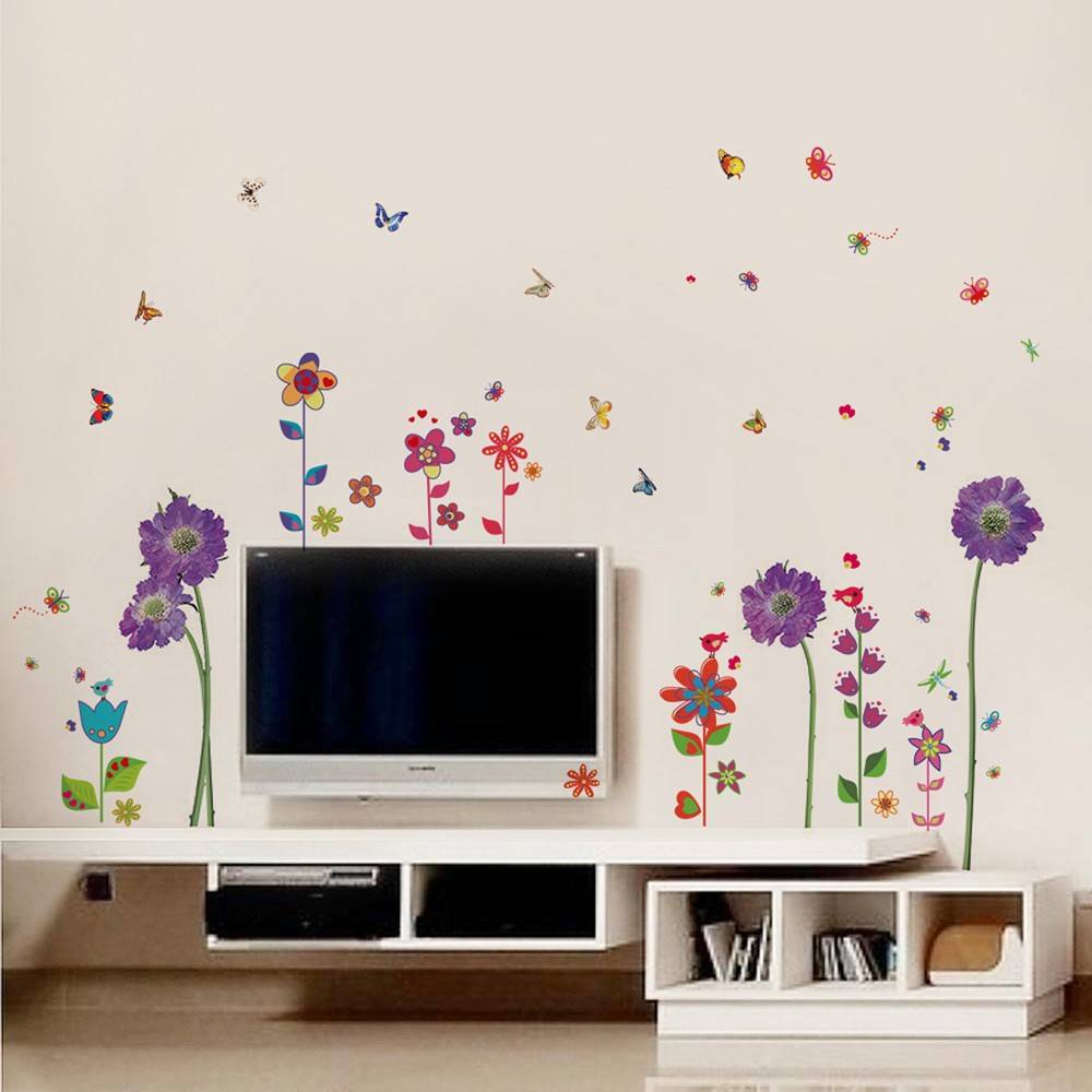Woonkamer met paars: abstract kunst schilderij paars zwart en ...