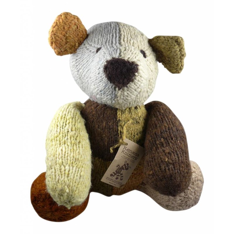 Affe in creme/braun Stofftier aus Wolle 28 cm - Kenana Stofftiere