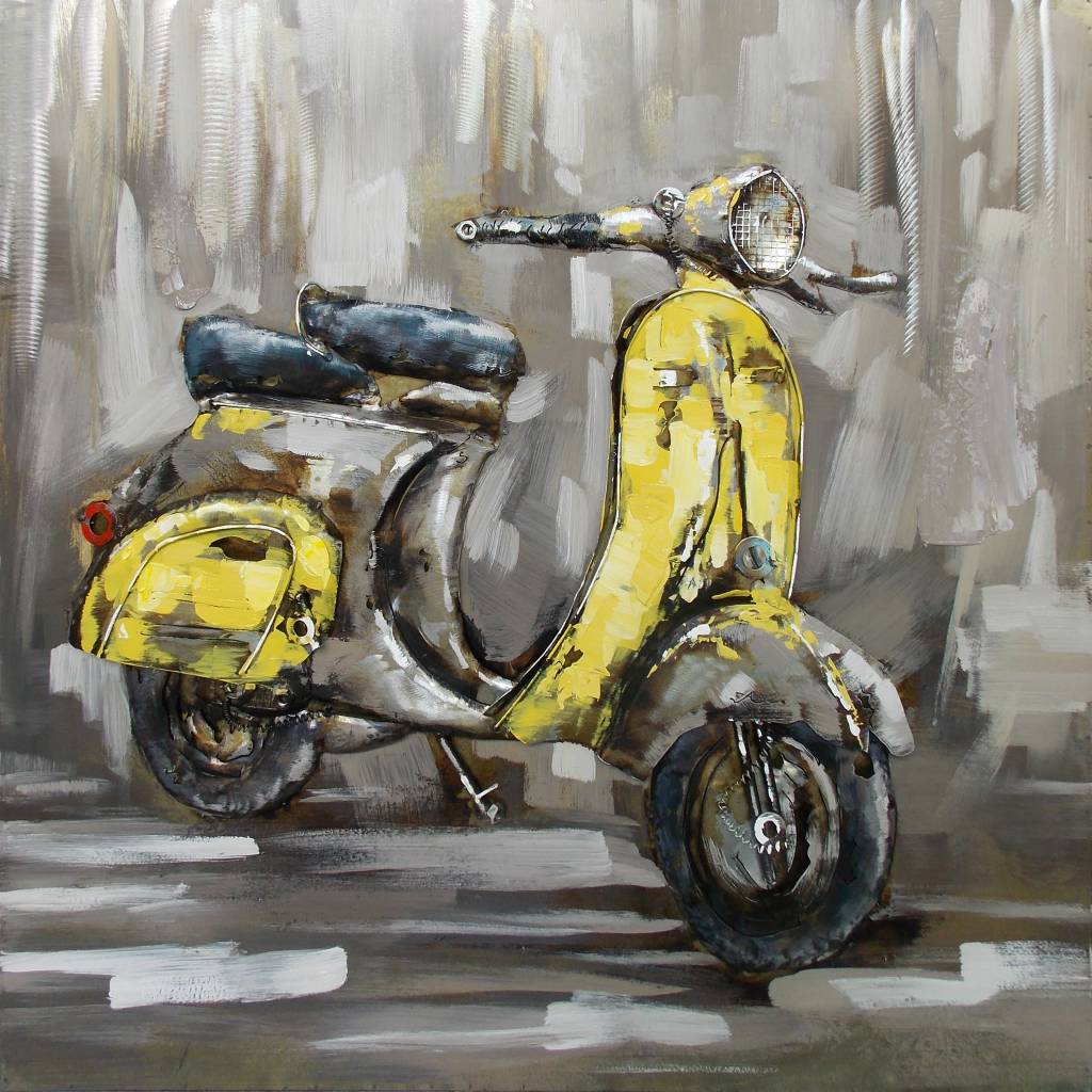 3d schilderij metaal 100x100cm vespa eliassen home & garden pleasure