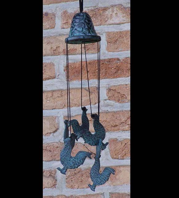 Wind Chimes With Roosters Bronze Wind Chimes With Roosters Bronze