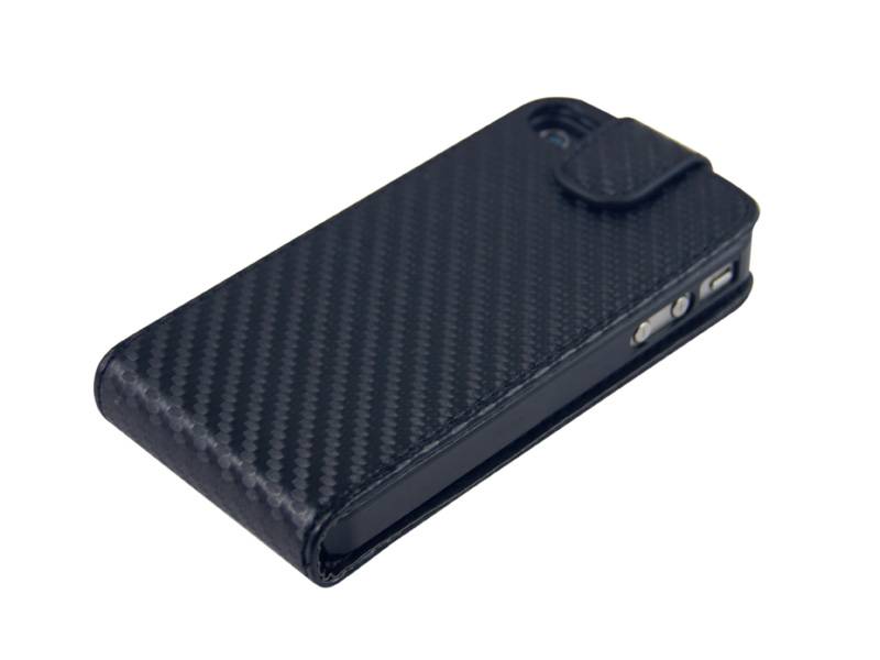 Flip Case iPhone 4 Carbon Zwart