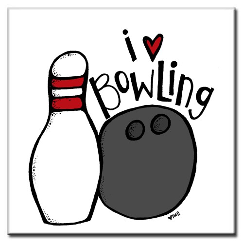 Tiles "I Love Bowling"