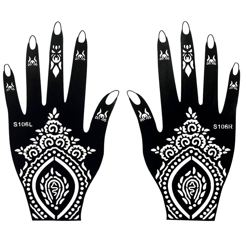 henna tattoo schablone für hand bemalung s106 2 stück eine pro henna tattoo schablone für hand bemalung s106 2 stück eine pro