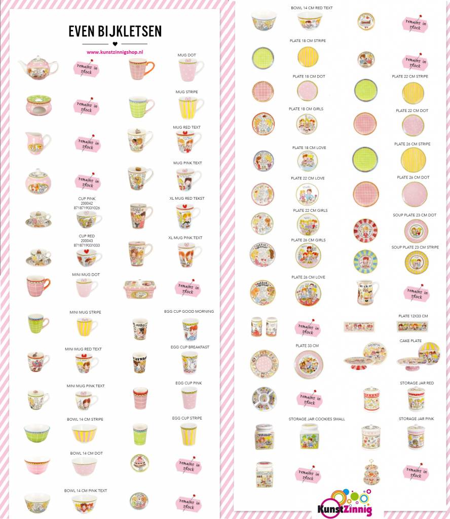 Update nieuw Even Bijkletsen servies