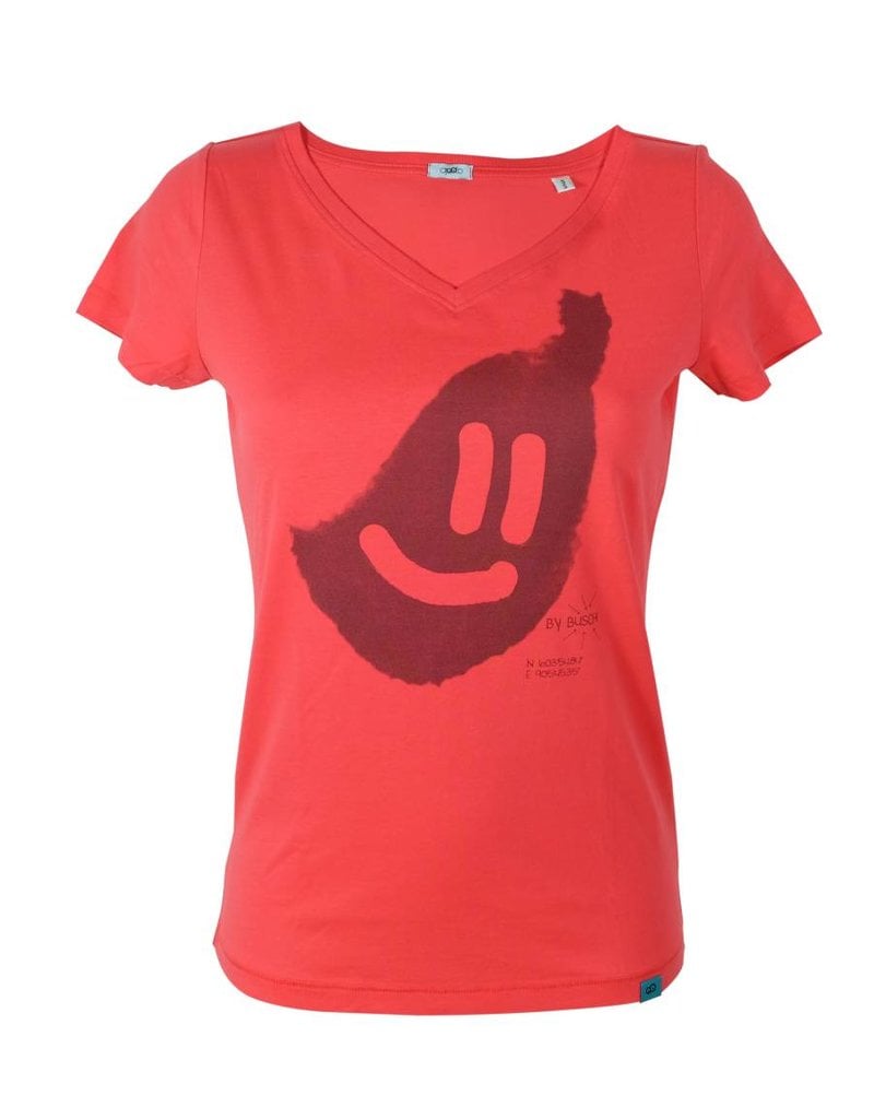 Smile V-Ausschnitt - hibiskus rot
