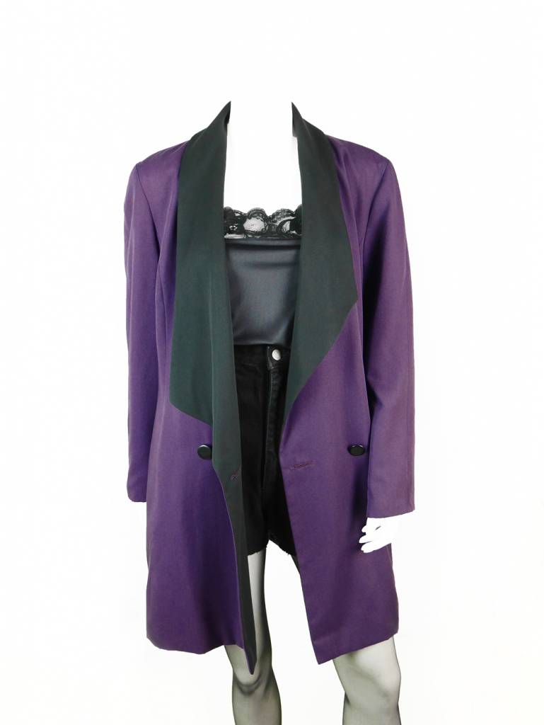 Eleganter vintage apart blazer in lila schwarz velvet vintage Schwarz lila