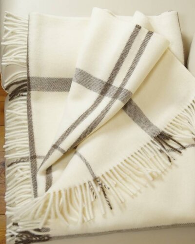 Decke "Barra", creme/ braun