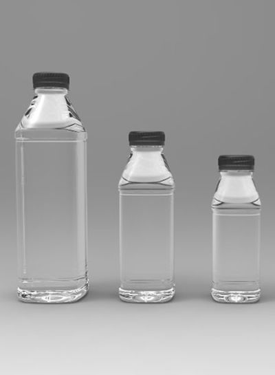 Eckige Milchflasche | 0,5 l klar | mit Deckel - Käsereibedarf Online