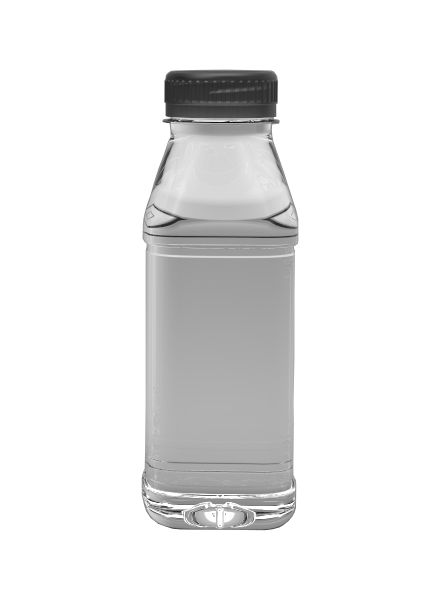 Eckige Milchflasche | 0,25 l klar | mit Deckel - Käsereibedarf Online