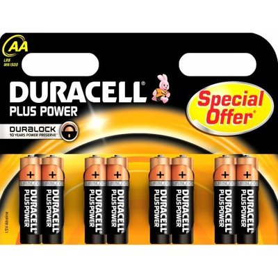 Duracell batterij AA Plus (8x)