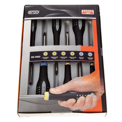 Bahco schroevendraaierset BE-9882 Plat + PZ