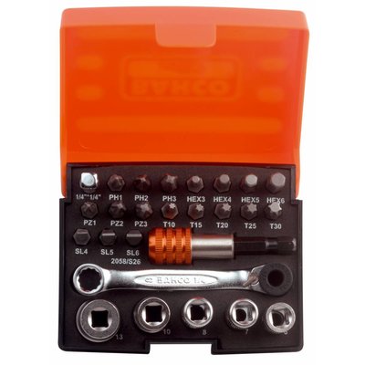 Bahco jeu embouts et douilles (26 Pcs.) 2058/S26