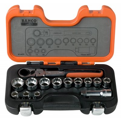 Bahco jeu de douilles à lame traversante (14 Pcs.) S140T