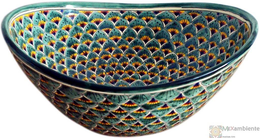 Pavo Verde Mex7 Mexican Vessel Sink Oval Mexambiente Pavo Verde Mex7 Mexican Vessel Sink Oval