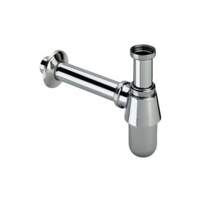 Sanitairstunthal bekersifon met muurbuis en roset 1 1/4" chroom