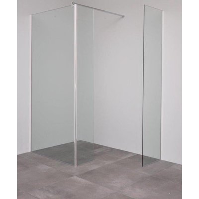 Sanitairstunthal Inloopdouche met zijpaneel 100 + 30 x 200 cm en los deel van 45 cm breed