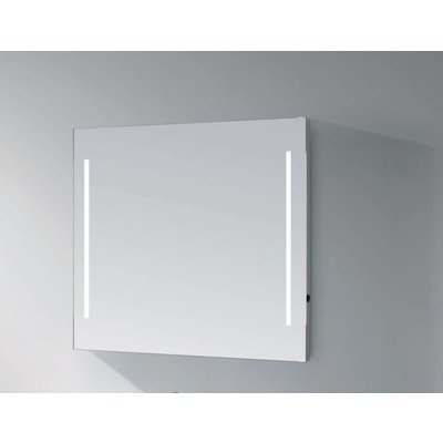 Sanitairstunthal spiegel 120 x 70 cm aluminium met indirecte verlichting aan de zijkant