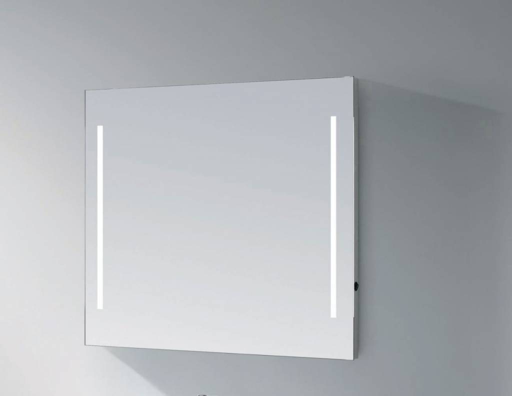 Spiegel 120 x 70 cm aluminium met indirecte verlichting aan de ...