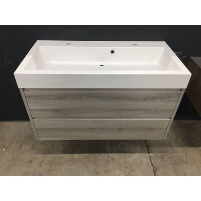 Thebalux Allure Badmeubel 100 cm breed mineraalmarmeren wastafel inclusief spiegel met verlichting