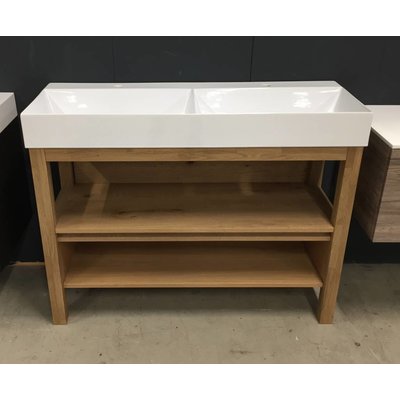 Thebalux Badmeubel 120 cm breed met keramische wastafel inclusief spiegel met verlichting.