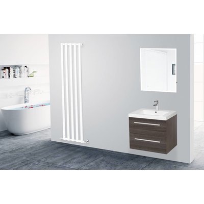Sanitairstunthal Ex badmeubel 60cm breed met mineraalmarmeren wastafel.
