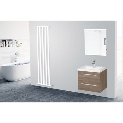 Sanitairstunthal Ex badmeubel 60cm breed met mineraalmarmeren wastafel.