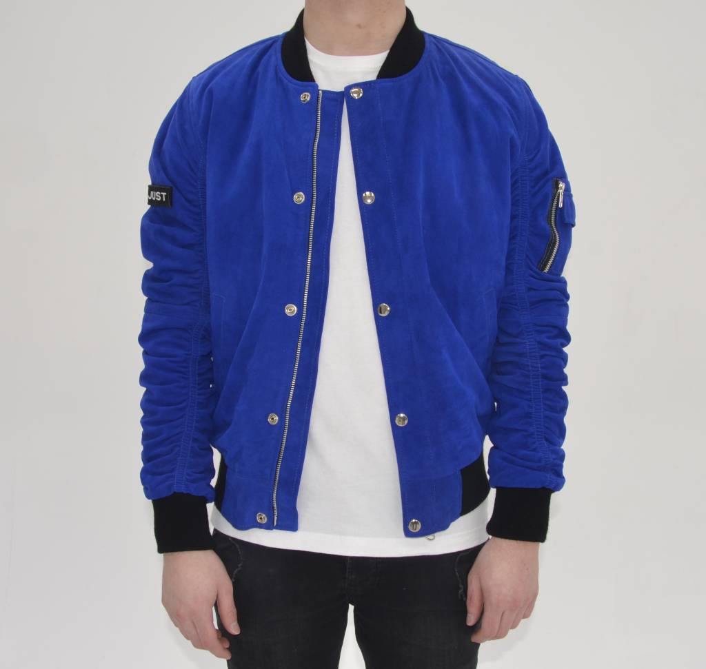 Royal Blue Suede Bomber
