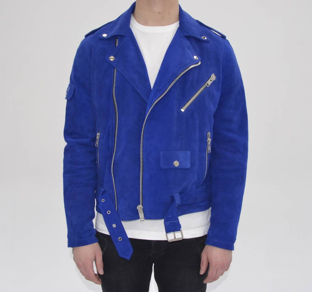 Royal Blue Suede Biker