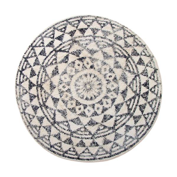 hk living rond kleed badmat patroon zwart wit