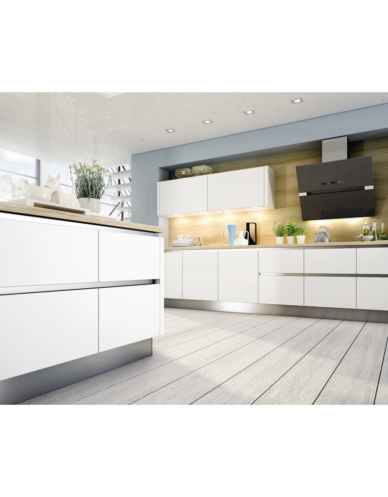 Eiland keuken hoogglans greeploos wit bm2u