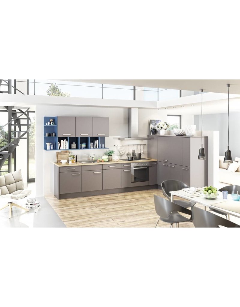 Keuken grijs en blauw bm2u