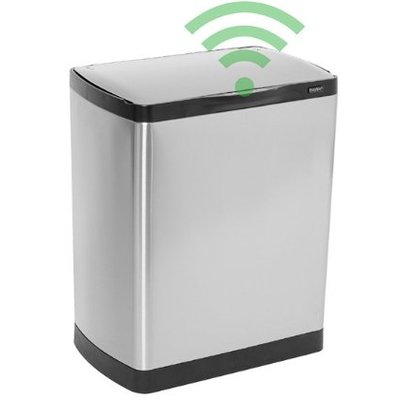 Easybin Afvalbak silver flatline 30 sensor - rvs mat