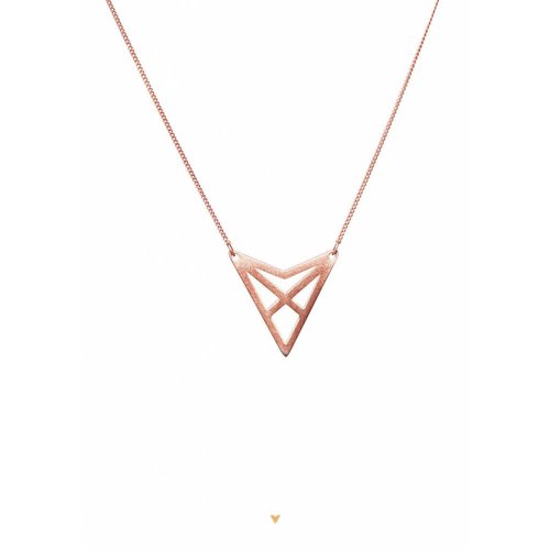 Dutch Basics Triangle Necklace 'HEF' - Rose-Plated Dutch Basics Triangle Necklace 'HEF' - Rose-Plated