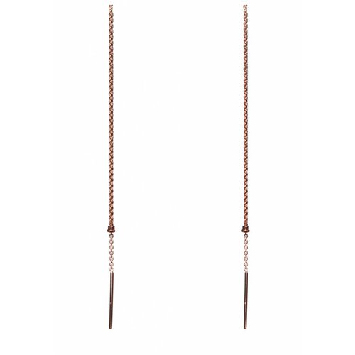 Dutch Basics Cylinder Drop Chain Earrings - Rose Plated Dutch Basics Cylinder Drop Chain Earrings - Rose Plated
