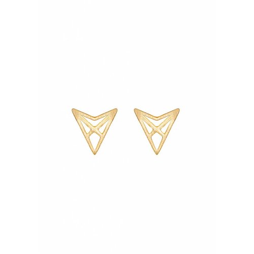 Dutch Basics Triangle Stud Earrings 'HEF' - Gold Plated Dutch Basics Triangle Stud Earrings 'HEF' - Gold Plated