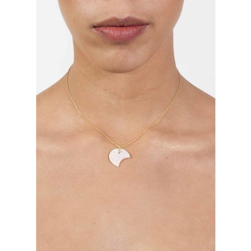 Dutch Basics White Porcelain Half Moon Necklace Dutch Basics White Porcelain Half Moon Necklace