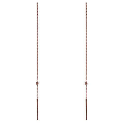 Dutch Basics Small Cylinder Fine Drop Chain Earring - Rose Plated Dutch Basics Small Cylinder Fine Drop Chain Earring - Rose Plated