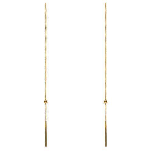 Dutch Basics Small Cylinder Fine Drop Chain Earring - Gold Plated Dutch Basics Small Cylinder Fine Drop Chain Earring - Gold Plated