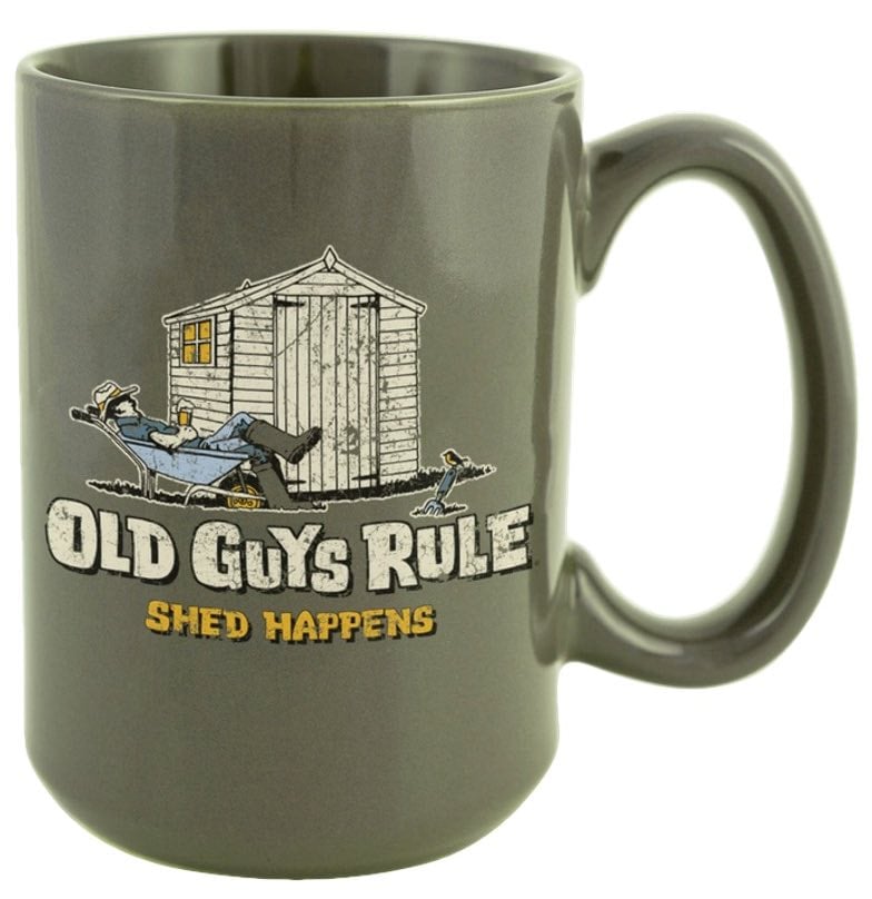 Old Guys Rule Shed Happens Mug
