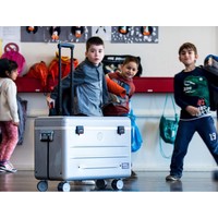 Mobiel oplaadstation voor 10 iPads, i10 trolley koffer, met 10 compartimenten zilvergrijs aluminium