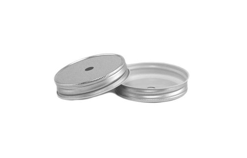 MasonJars Deksel met opening Zilver - (8 stuks) MasonJars Deksel met opening Zilver - (8 stuks)