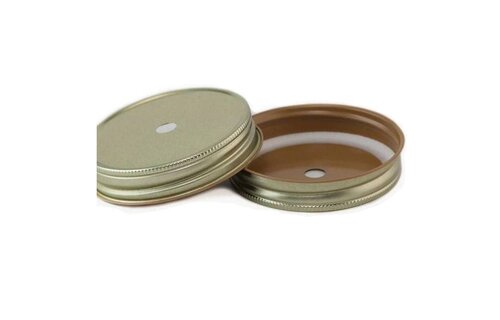 MasonJars Deksel met opening Goud - (8 stuks) MasonJars Deksel met opening Goud - (8 stuks)