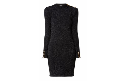 Balmain Sleeveless Dress With Lurex And Button Detail Balmain Sleeveless Dress With Lurex And Button Detail
