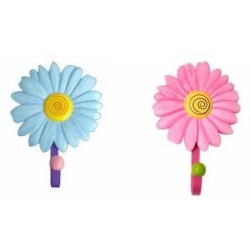 Kapstok Bloem blauw of roze Kapstok Bloem blauw of roze