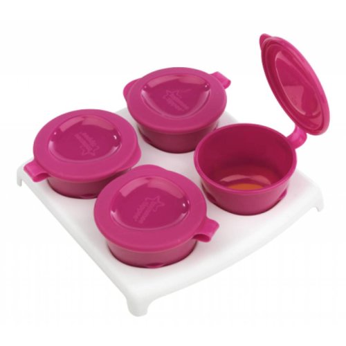 4 diepvriezer potjes met deksel en plop bodem Fuchsia 4 diepvriezer potjes met deksel en plop bodem Fuchsia