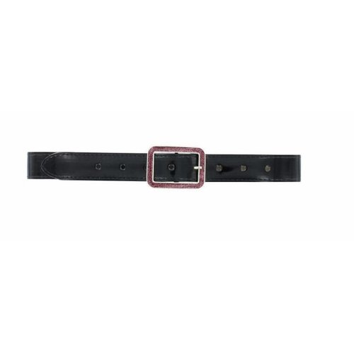 Oxxy Kinderriem - Zwart Lak Leer + Glitter Gesp - Roze Oxxy Kinderriem - Zwart Lak Leer + Glitter Gesp - Roze